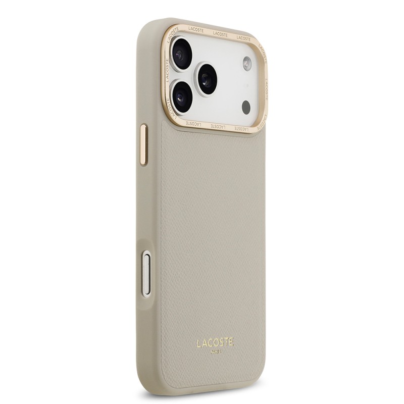 Apple iPhone 17 Pro Max Case Lacoste Original Licensed M-Safe Charging Feature Champs Elysees PU Leather Design Cover - 11