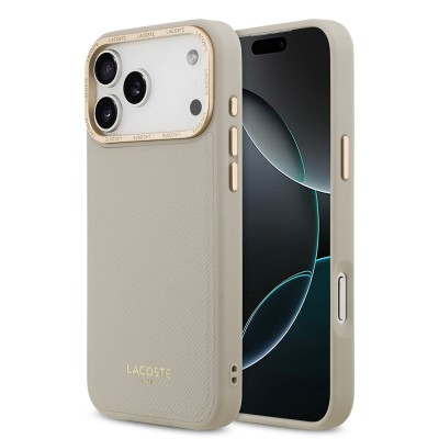 Apple iPhone 17 Pro Max Case Lacoste Original Licensed M-Safe Charging Feature Champs Elysees PU Leather Design Cover - 3