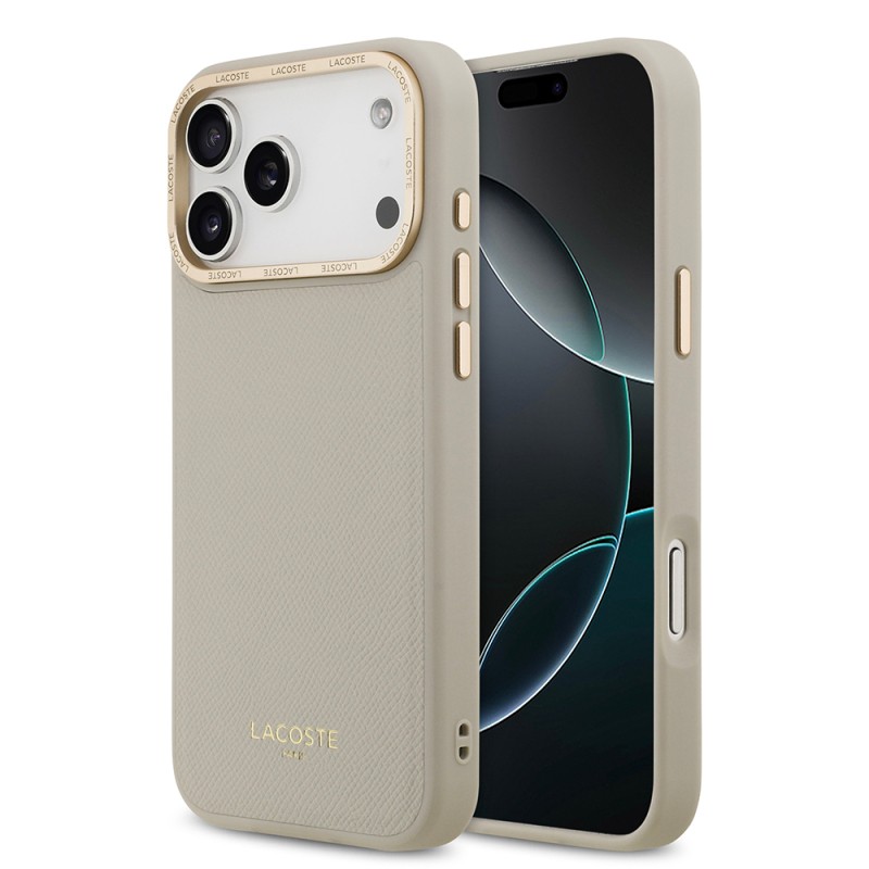 Apple iPhone 17 Pro Max Case Lacoste Original Licensed M-Safe Charging Feature Champs Elysees PU Leather Design Cover - 3