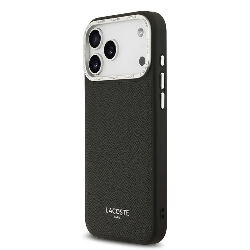 Apple iPhone 17 Pro Max Case Lacoste Original Licensed M-Safe Charging Feature Champs Elysees PU Leather Design Cover - 7