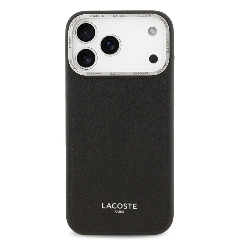 Apple iPhone 17 Pro Max Case Lacoste Original Licensed M-Safe Charging Feature Champs Elysees PU Leather Design Cover - 10
