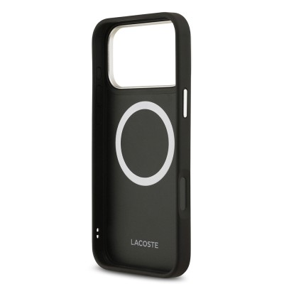 Apple iPhone 17 Pro Max Case Lacoste Original Licensed M-Safe Charging Feature Champs Elysees PU Leather Design Cover - 21