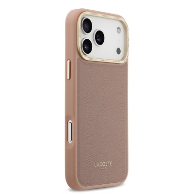 Apple iPhone 17 Pro Max Case Lacoste Original Licensed M-Safe Charging Feature Champs Elysees PU Leather Design Cover - 13