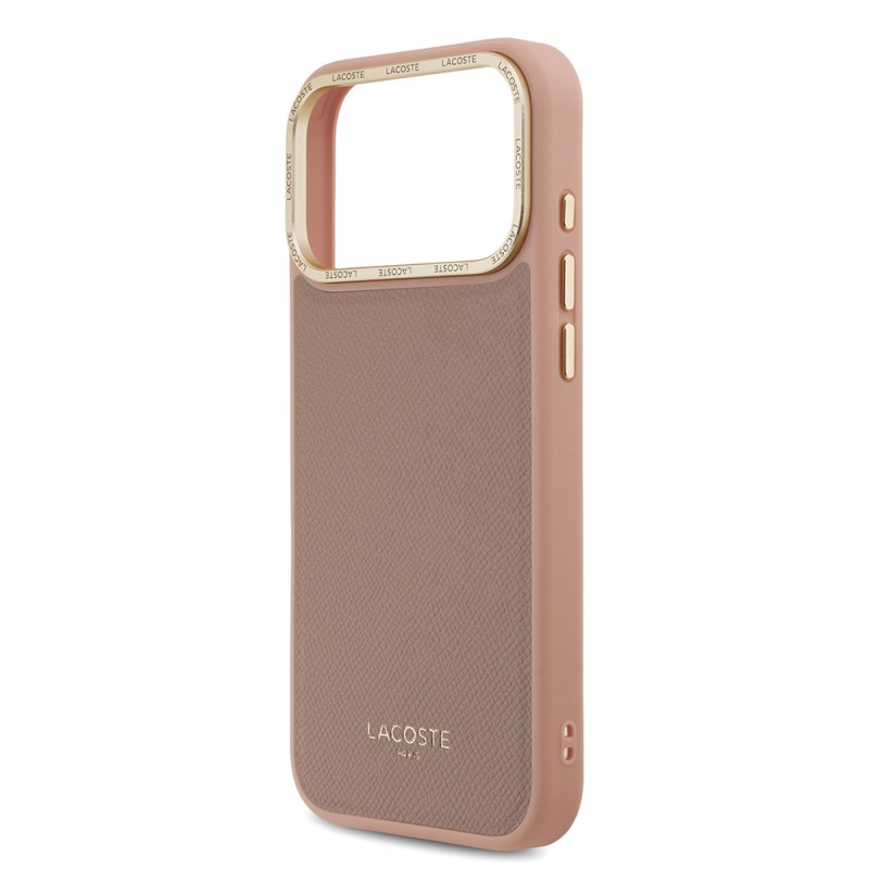Apple iPhone 17 Pro Max Case Lacoste Original Licensed M-Safe Charging Feature Champs Elysees PU Leather Design Cover - 17