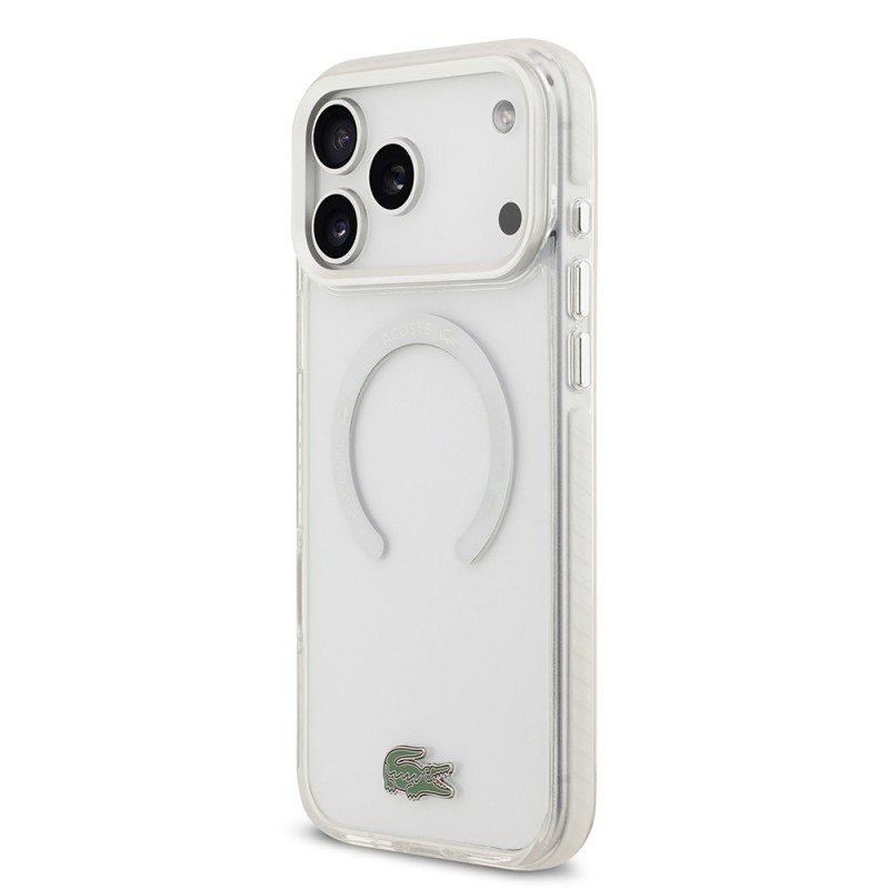 Apple iPhone 17 Pro Max Case Lacoste Original Licensed M-Safe Charging Feature Iconic Crocodile Logo Frosted Cover - 5