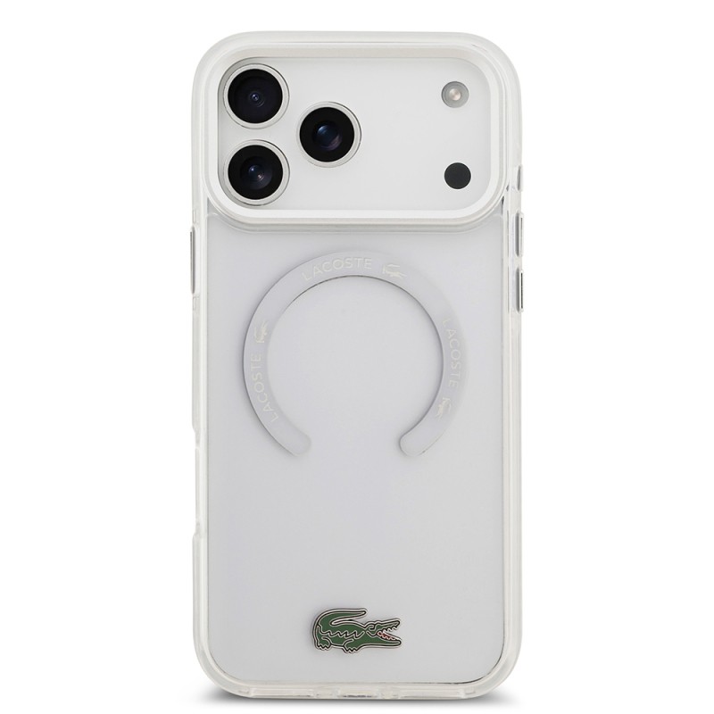 Apple iPhone 17 Pro Max Case Lacoste Original Licensed M-Safe Charging Feature Iconic Crocodile Logo Frosted Cover - 6