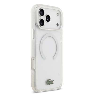 Apple iPhone 17 Pro Max Case Lacoste Original Licensed M-Safe Charging Feature Iconic Crocodile Logo Frosted Cover - 7