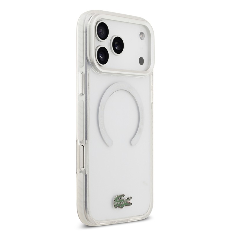 Apple iPhone 17 Pro Max Case Lacoste Original Licensed M-Safe Charging Feature Iconic Crocodile Logo Frosted Cover - 7