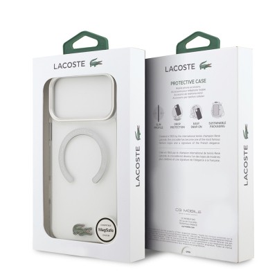Apple iPhone 17 Pro Max Case Lacoste Original Licensed M-Safe Charging Feature Iconic Crocodile Logo Frosted Cover - 23