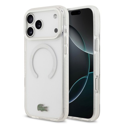 Apple iPhone 17 Pro Max Case Lacoste Original Licensed M-Safe Charging Feature Iconic Crocodile Logo Frosted Cover - 2