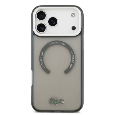 Apple iPhone 17 Pro Max Case Lacoste Original Licensed M-Safe Charging Feature Iconic Crocodile Logo Frosted Cover - 12