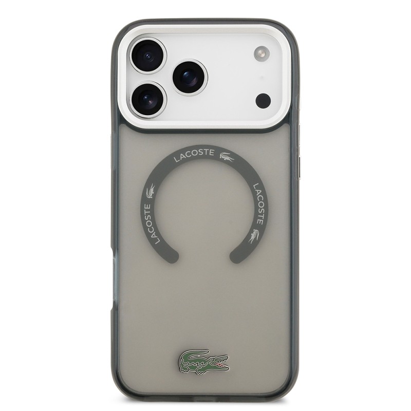 Apple iPhone 17 Pro Max Case Lacoste Original Licensed M-Safe Charging Feature Iconic Crocodile Logo Frosted Cover - 12