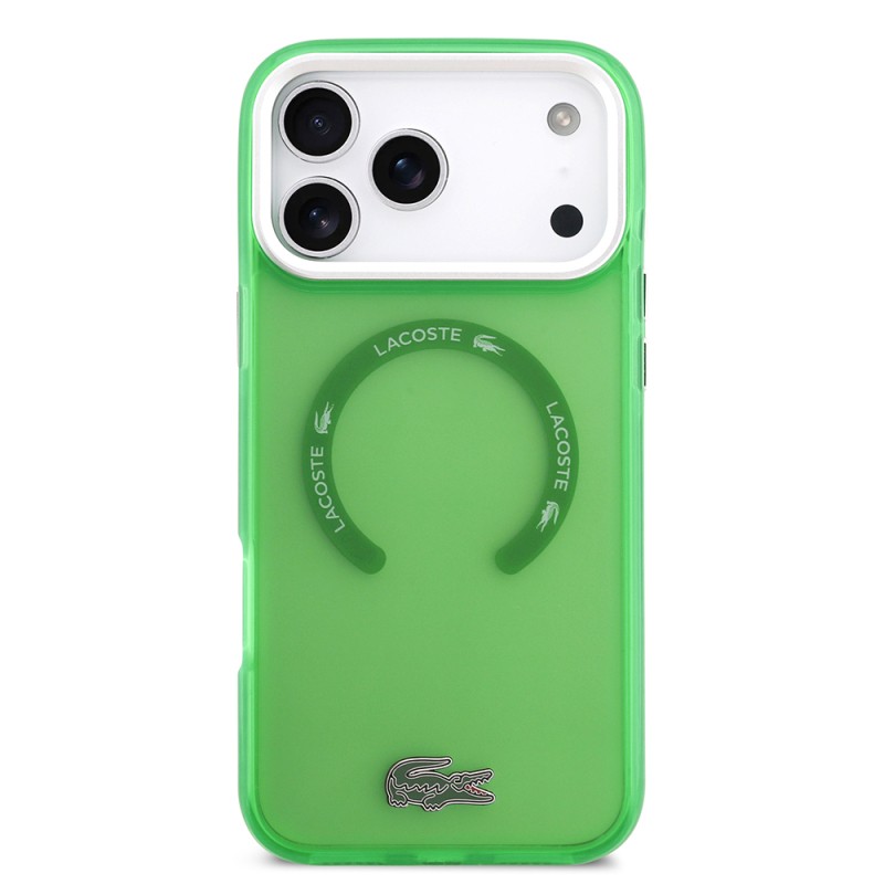 Apple iPhone 17 Pro Max Case Lacoste Original Licensed M-Safe Charging Feature Iconic Crocodile Logo Frosted Cover - 18