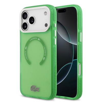 Apple iPhone 17 Pro Max Case Lacoste Original Licensed M-Safe Charging Feature Iconic Crocodile Logo Frosted Cover - 4