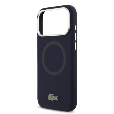 Apple iPhone 17 Pro Max Case Lacoste Original Licensed M-Safe Charging Feature Iconic Logo Metal Camera Frame Silicone Cover - 10