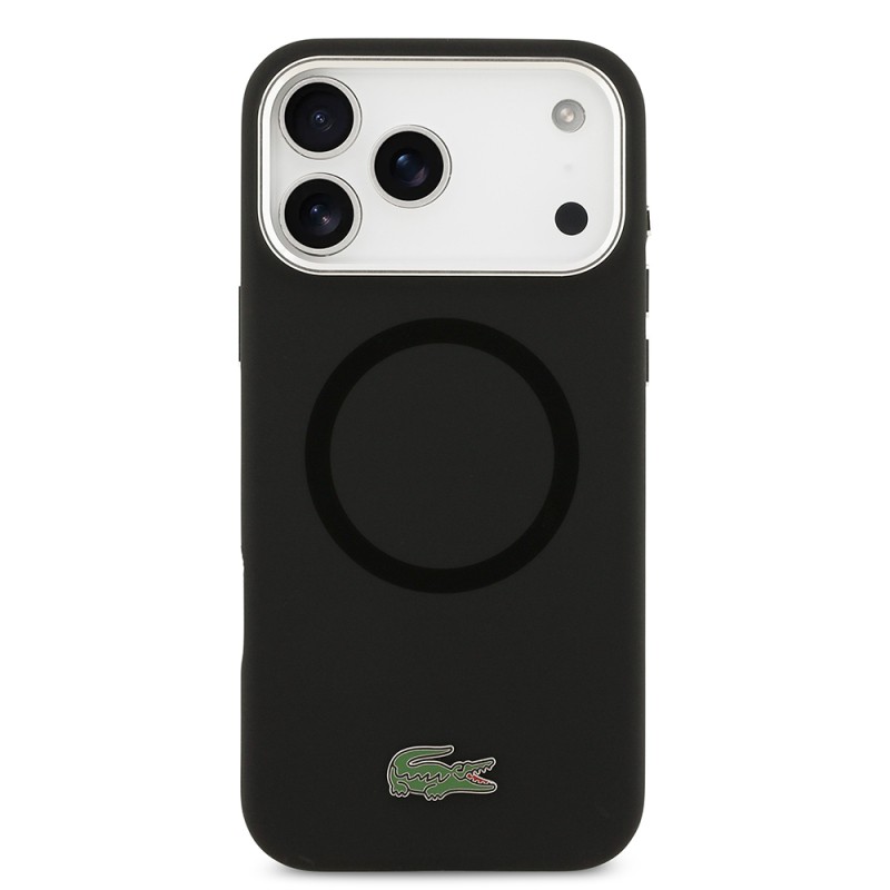 Apple iPhone 17 Pro Max Case Lacoste Original Licensed M-Safe Charging Feature Iconic Logo Metal Camera Frame Silicone Cover - 14