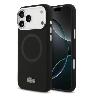 Apple iPhone 17 Pro Max Case Lacoste Original Licensed M-Safe Charging Feature Iconic Logo Metal Camera Frame Silicone Cover - 3