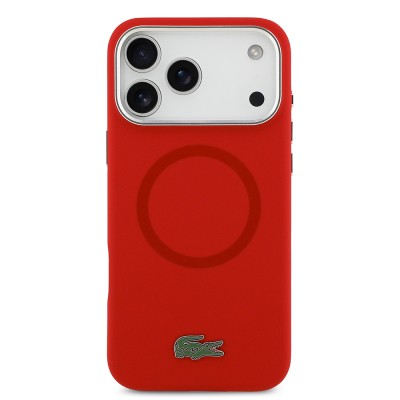 Apple iPhone 17 Pro Max Case Lacoste Original Licensed M-Safe Charging Feature Iconic Logo Metal Camera Frame Silicone Cover - 28