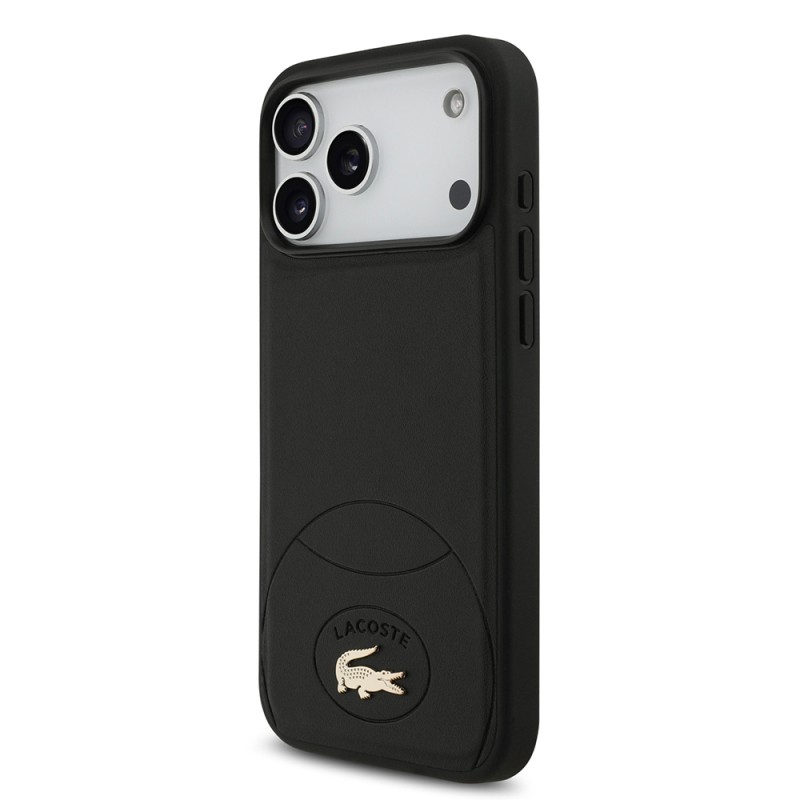 Apple iPhone 17 Pro Max Case Lacoste Original Licensed M-Safe Charging Feature PU Leather Design Metal Logo Cover - 4