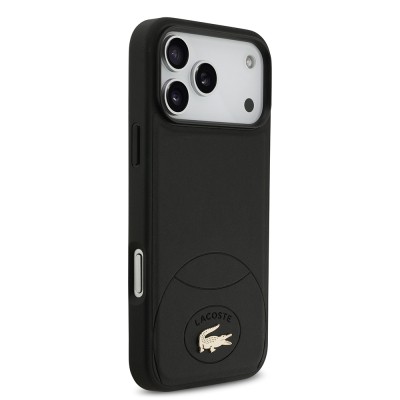 Apple iPhone 17 Pro Max Case Lacoste Original Licensed M-Safe Charging Feature PU Leather Design Metal Logo Cover - 6