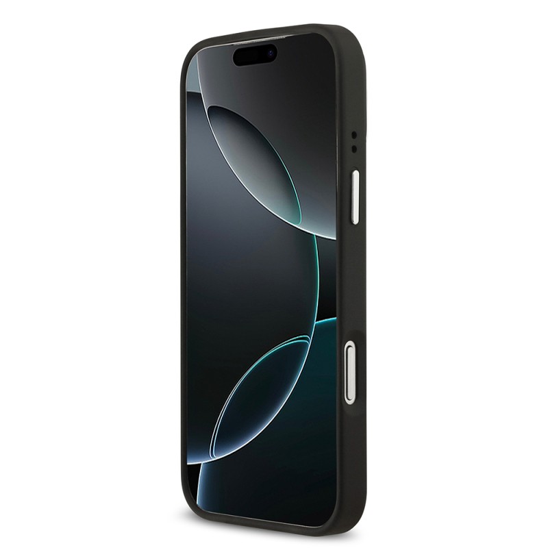 Apple iPhone 17 Pro Max Case Lacoste Original Licensed M-safe Charging Feature PU Pique Pattern Stand Metal Logo Cover - 9