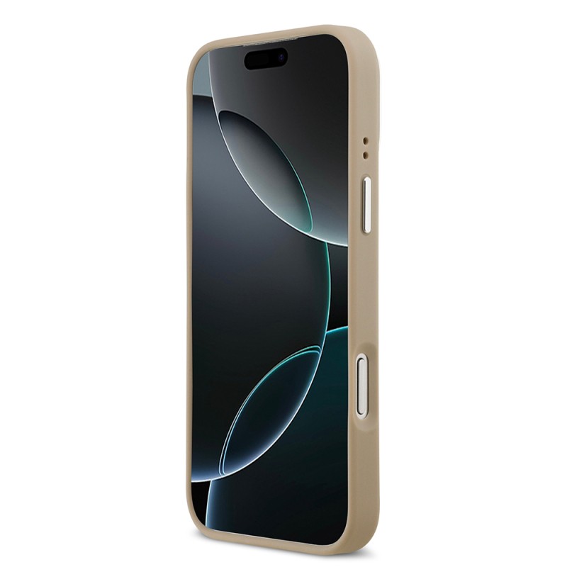 Apple iPhone 17 Pro Max Case Lacoste Original Licensed M-safe Charging Feature PU Pique Pattern Stand Metal Logo Cover - 30