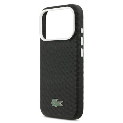 Apple iPhone 17 Pro Max Case Lacoste Original Licensed M-Safe Charging Feature PVC Piqué Patterned Back Surface Iconic Crocodile Weave Logo Cover - 6