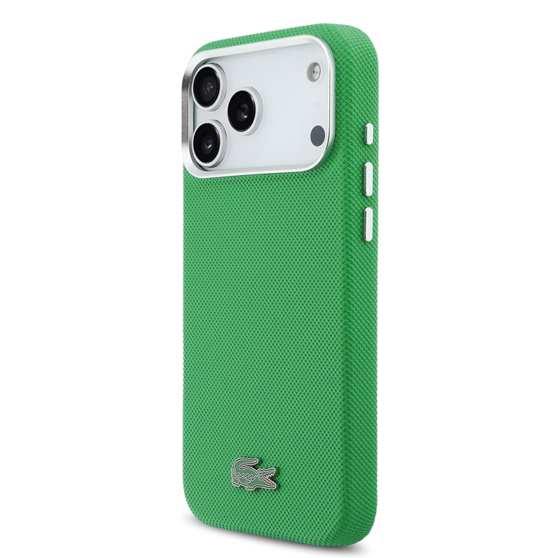 Apple iPhone 17 Pro Max Case Lacoste Original Licensed M-Safe Charging Feature PVC Piqué Patterned Back Surface Iconic Crocodile Weave Logo Cover - 10