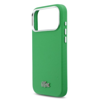 Apple iPhone 17 Pro Max Case Lacoste Original Licensed M-Safe Charging Feature PVC Piqué Patterned Back Surface Iconic Crocodile Weave Logo Cover - 14