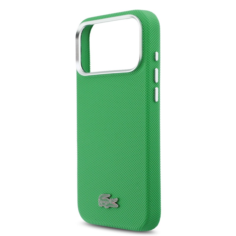 Apple iPhone 17 Pro Max Case Lacoste Original Licensed M-Safe Charging Feature PVC Piqué Patterned Back Surface Iconic Crocodile Weave Logo Cover - 14