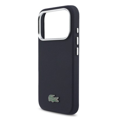 Apple iPhone 17 Pro Max Case Lacoste Original Licensed M-Safe Charging Feature PVC Piqué Patterned Back Surface Iconic Crocodile Weave Logo Cover - 22