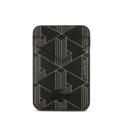 Apple iPhone 17 Pro Max Case Lacoste Original Licensed M-Safe Charging Function PU Leather Design Card Holder Mixed Monogram Pattern Cover - 20