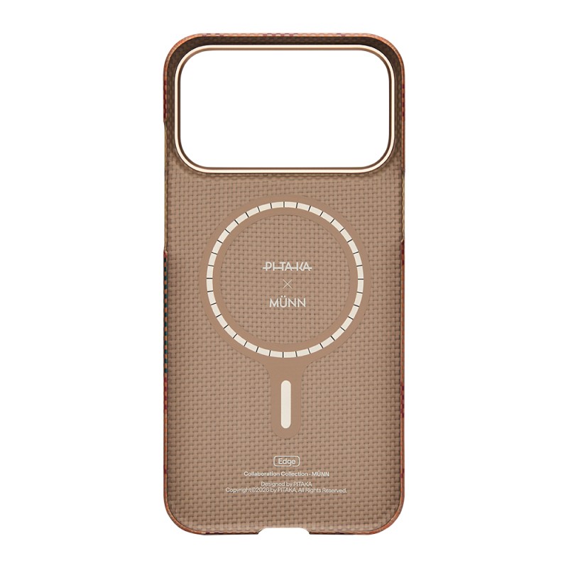 Apple iPhone 17 Pro Max Case M-safe Charging Enabled Aramid Fiber Pitaka Flora in Grid Series Cover - 8