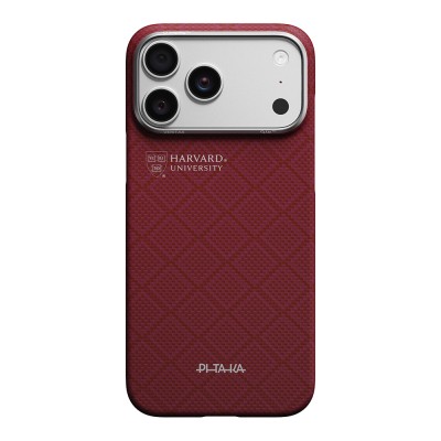 Apple iPhone 17 Pro Max Case M-safe Charging Enabled Aramid Fiber Pitaka Harvard University Series Cover - 1