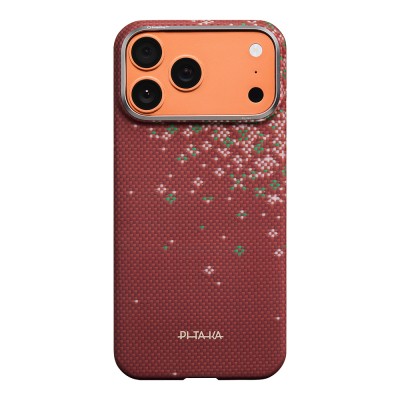 Apple iPhone 17 Pro Max Case M-safe Charging Enabled Aramid Fiber Pitaka Sakura Hours Series Cover - 1