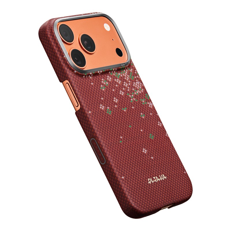 Apple iPhone 17 Pro Max Case M-safe Charging Enabled Aramid Fiber Pitaka Sakura Hours Series Cover - 8