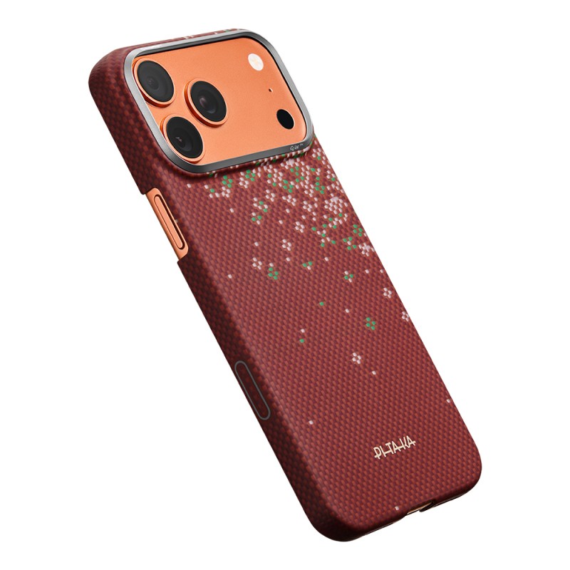 Apple iPhone 17 Pro Max Case M-safe Charging Enabled Aramid Fiber Pitaka Sakura Hours Series Cover - 11