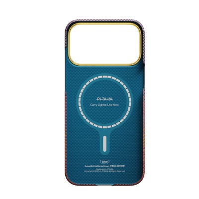 Apple iPhone 17 Pro Max Case M-safe Charging Enabled Aramid Fiber Pitaka Sunset 2.0 California Dream Series Cover - 16
