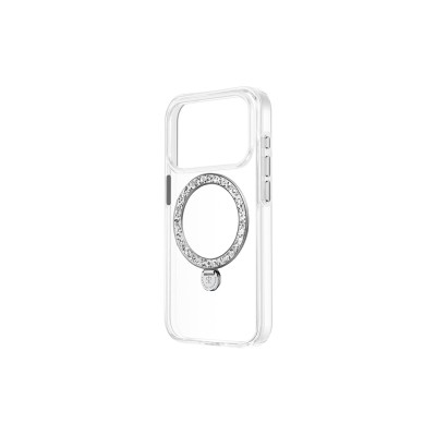 Apple iPhone 17 Pro Max Case M-safe Charging Enabled Glitter Stand Pynana Dancing Circle Trendy Series Cover - 8