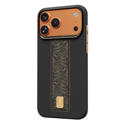 Apple iPhone 17 Pro Max Case M-safe Charging Enabled Raptic Aramid Skin Rise Series 24K Gold Plated Cover - 7