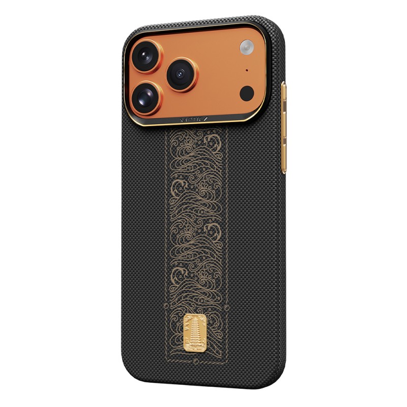 Apple iPhone 17 Pro Max Case M-safe Charging Enabled Raptic Aramid Skin Rise Series 24K Gold Plated Cover - 7