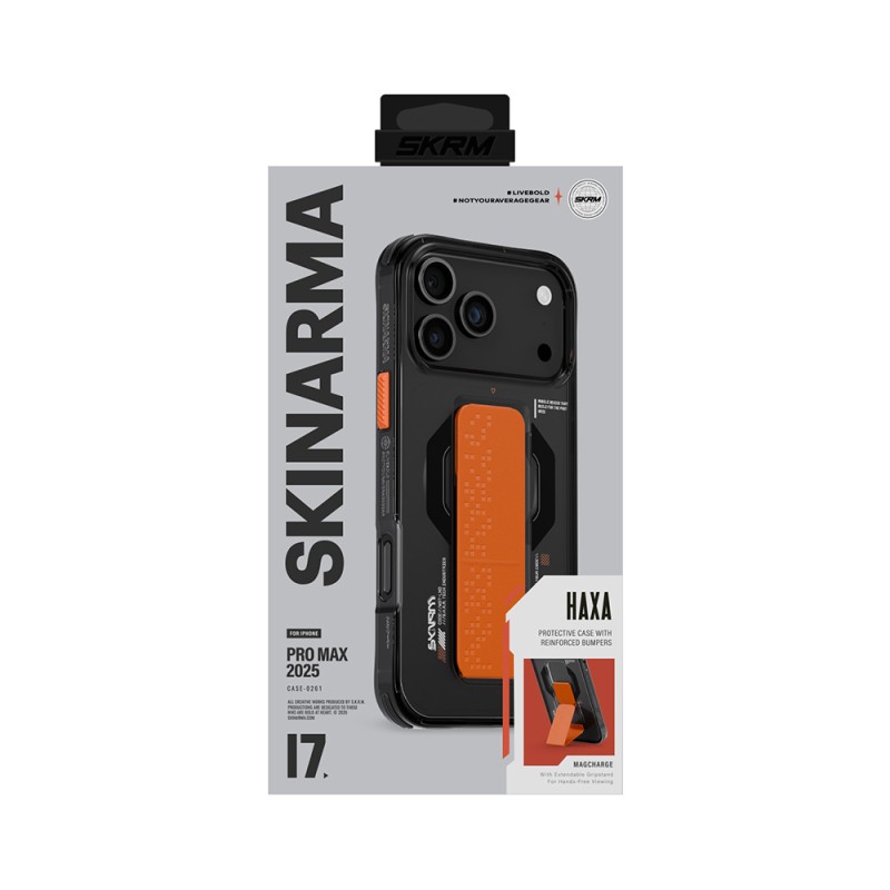 Apple iPhone 17 Pro Max Case M-Safe Charging Feature Airbag Design Stand Skinarma Haxa Cover - 9