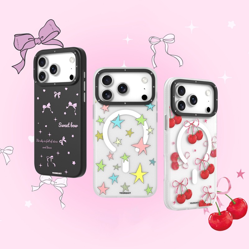Apple iPhone 17 Pro Max Case M-Safe Charging Feature Airbag Dual Layer Youngkit Sweathart Series Cover - 15