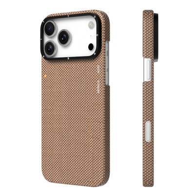 Apple iPhone 17 Pro Max Case M-safe Charging Feature Aramid Fiber Youngkit 1500D Extreme Wing Titanium-Gold Series Cover - 7