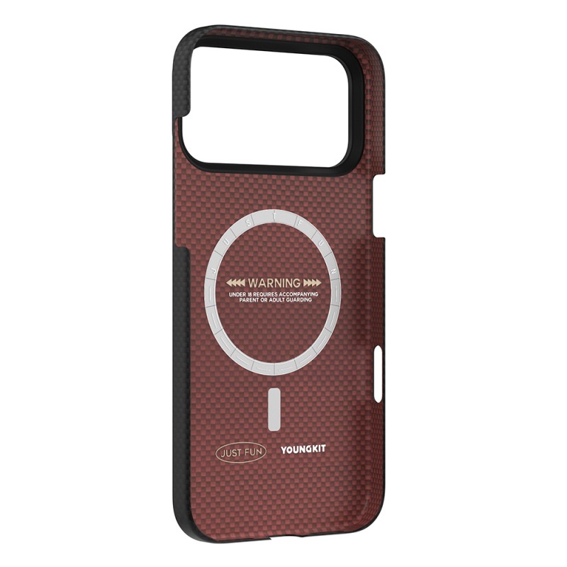 Apple iPhone 17 Pro Max Case M-safe Charging Feature Aramid Fiber Youngkit 1500D Extreme Wing Titanium-Gold Series Cover - 13