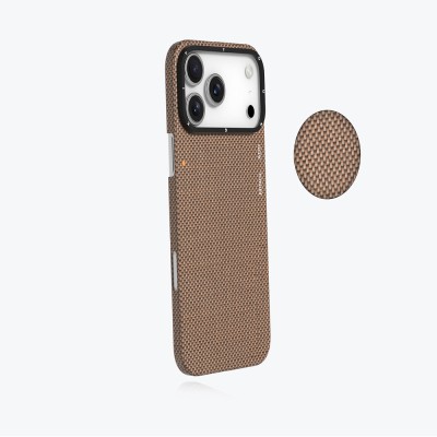 Apple iPhone 17 Pro Max Case M-safe Charging Feature Aramid Fiber Youngkit 1500D Extreme Wing Titanium-Gold Series Cover - 11