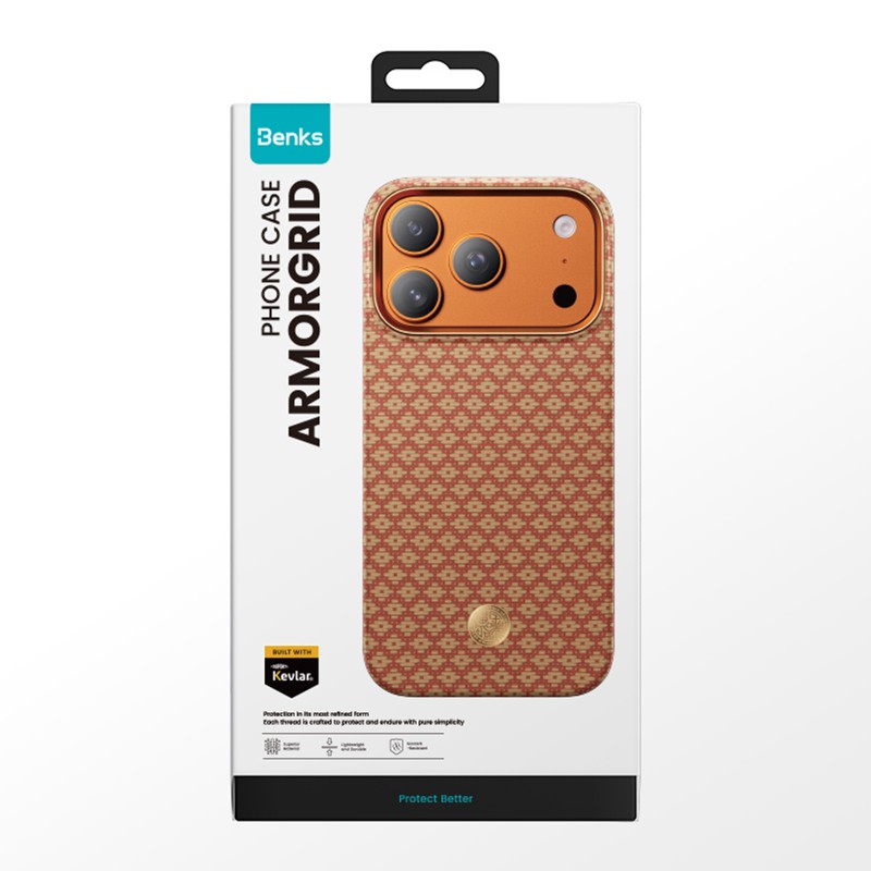 Apple iPhone 17 Pro Max Case M-Safe Charging Feature Benks ArmorAir ArmorGrid Series Kevlar Cover - 37