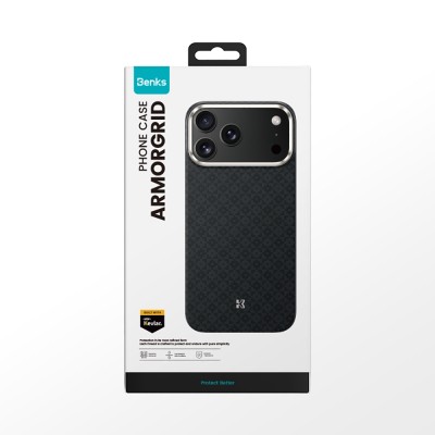 Apple iPhone 17 Pro Max Case M-Safe Charging Feature Benks ArmorPro ArmorGrid Series Kevlar Cover - 28