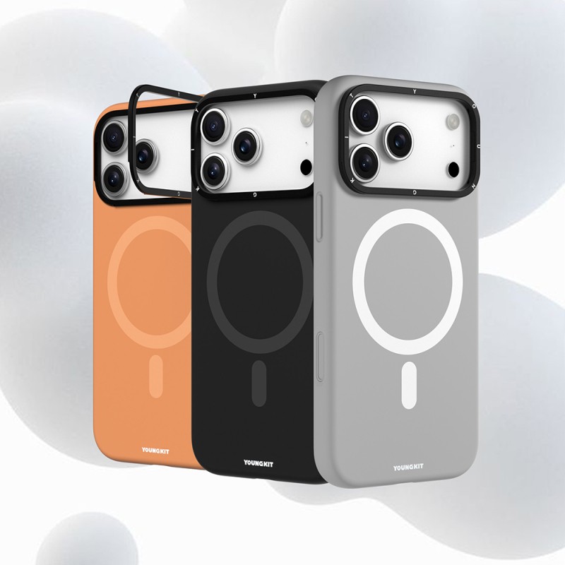 Apple iPhone 17 Pro Max Case M-Safe Charging Feature Camera Stand Youngkit Gel Cream Series Cover - 15