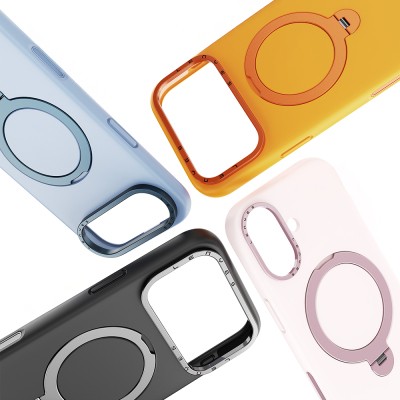 Apple iPhone 17 Pro Max Case M-safe Charging Feature Metal Stand Liquid Silicone Lenses CK223 Cover - 6